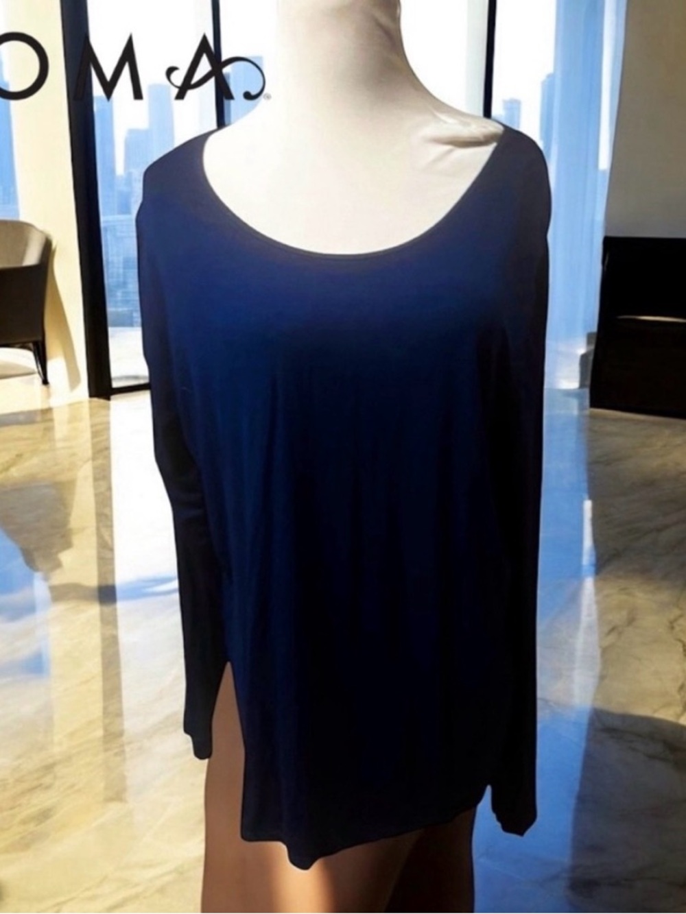 New Soma Navy Blue Long Sleeve Top 
Size Large